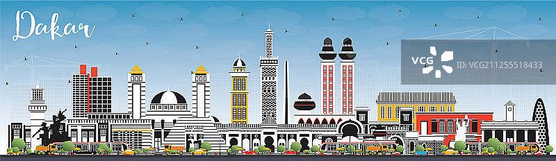 达喀尔城市天际线彩色建筑图片素材