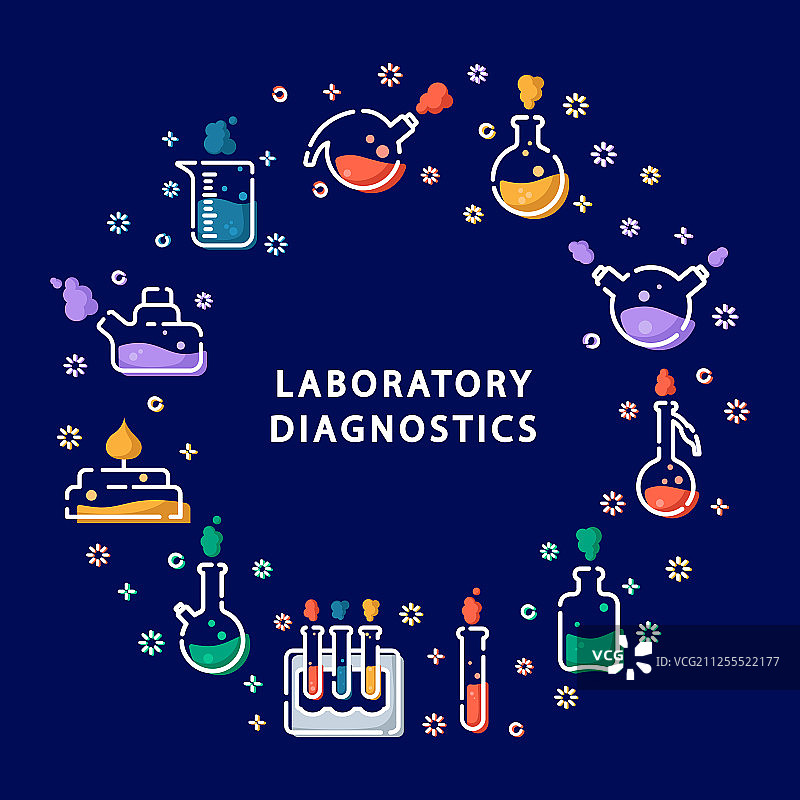 实验室烧瓶图标集图片素材