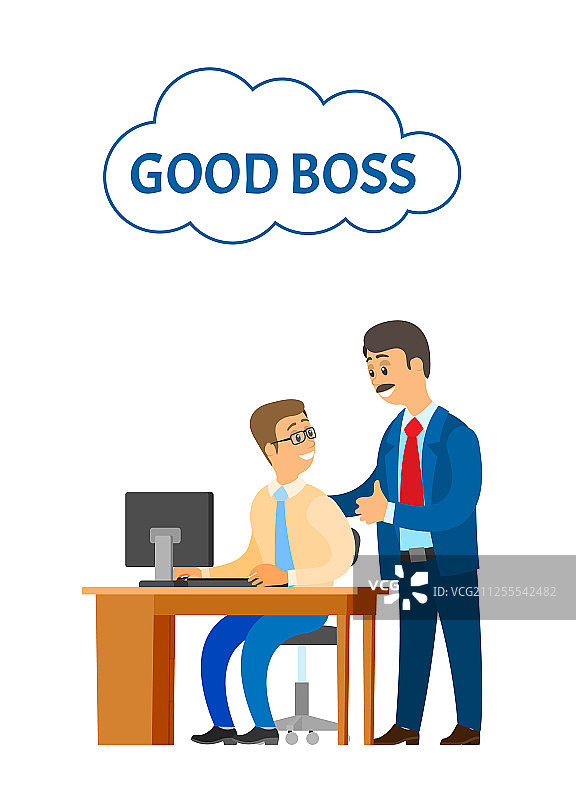好老板监督办公室职员图片素材