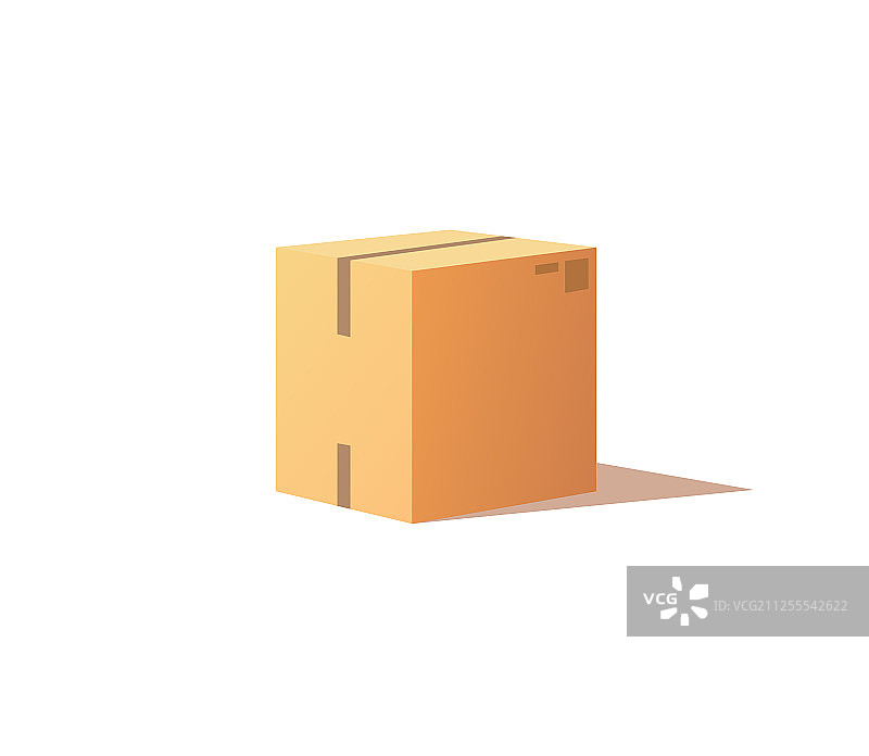 带胶带图标的纸箱包装图片素材