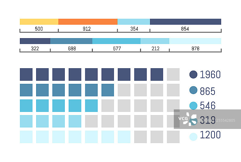 带有比例和流程图信息的信息图图片素材
