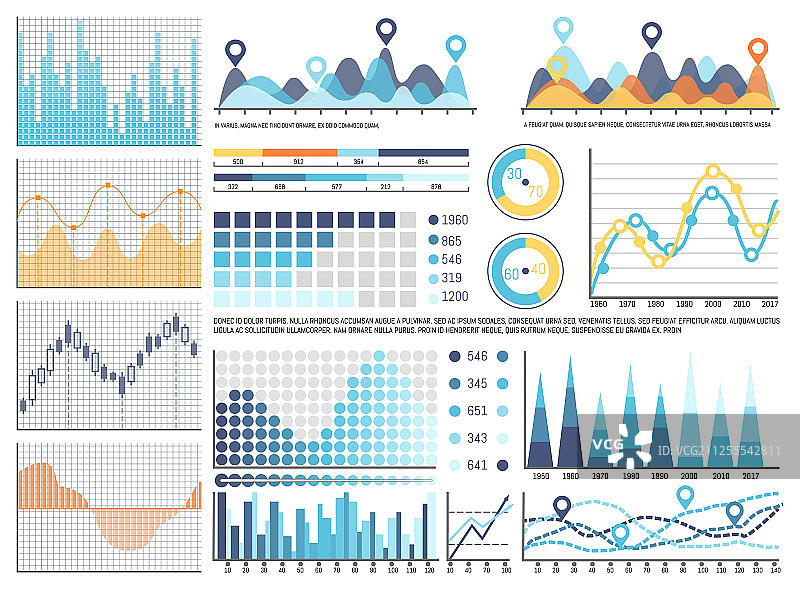 信息图表：饼图图表合集图片素材