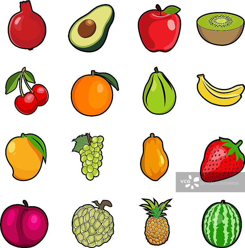 新鲜的彩色水果拼盘图片素材