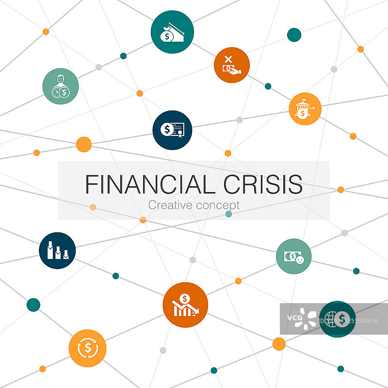 具有简约风格的金融危机潮流网络模板图片素材