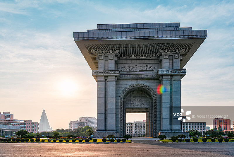 朝鲜平壤凯旋门都市风光图片素材