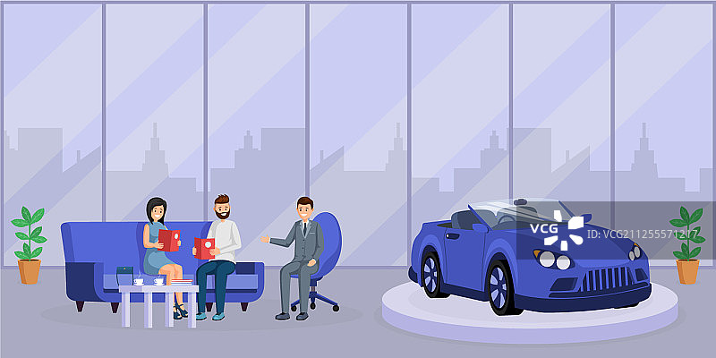 汽车经销商咨询扁平设计图片素材