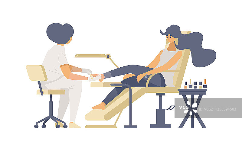 专业的足部护理扁平风格图片素材