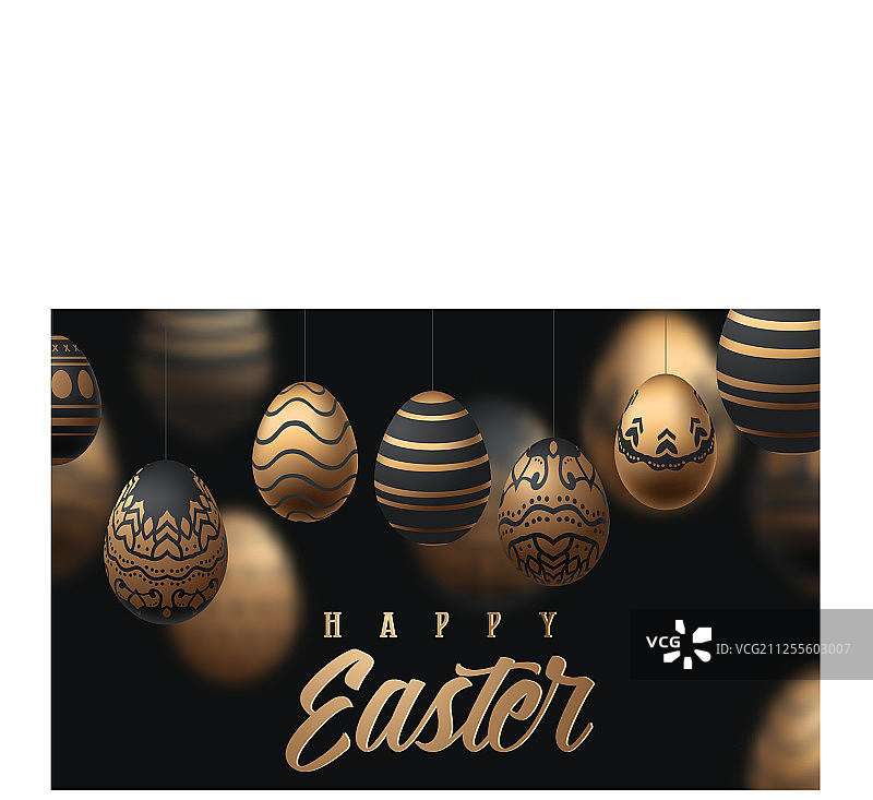 逼真复活节彩蛋背景图片素材