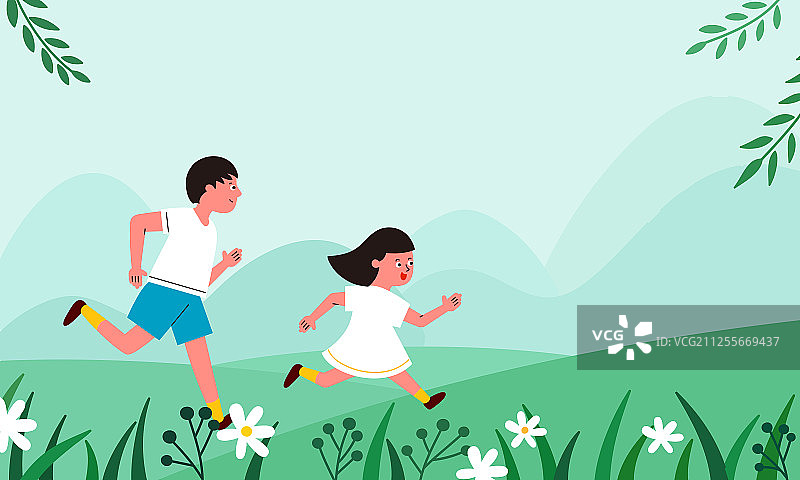 儿童跑步图片素材