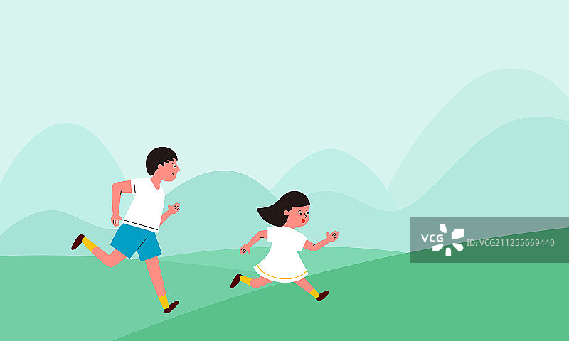 儿童跑步图片素材