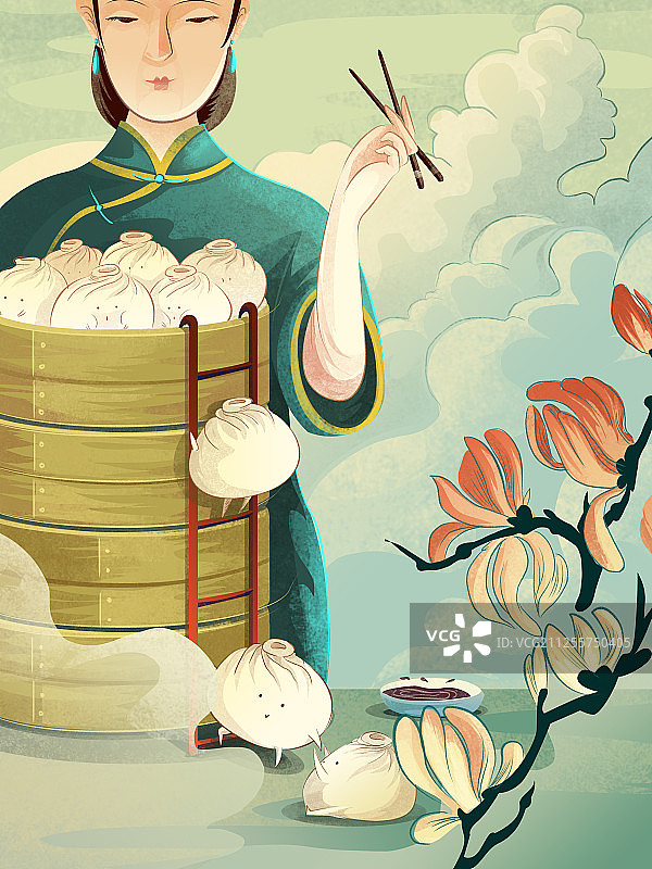 中华美食-小笼包图片素材