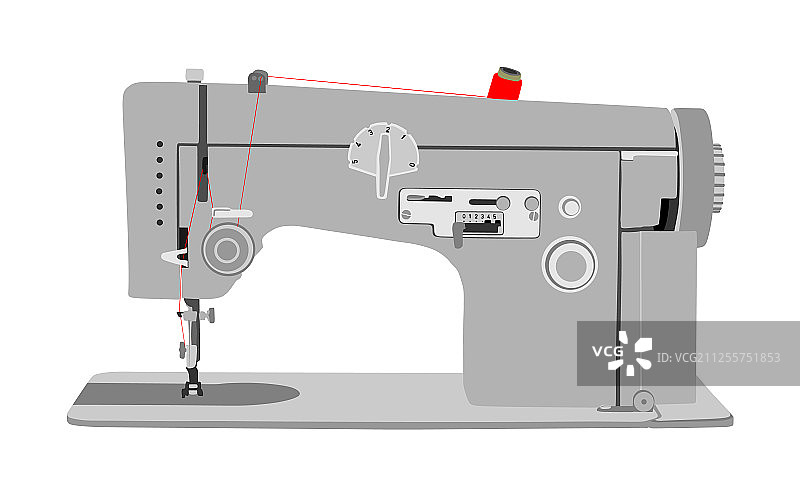 白色背景上的缝纫机图片素材