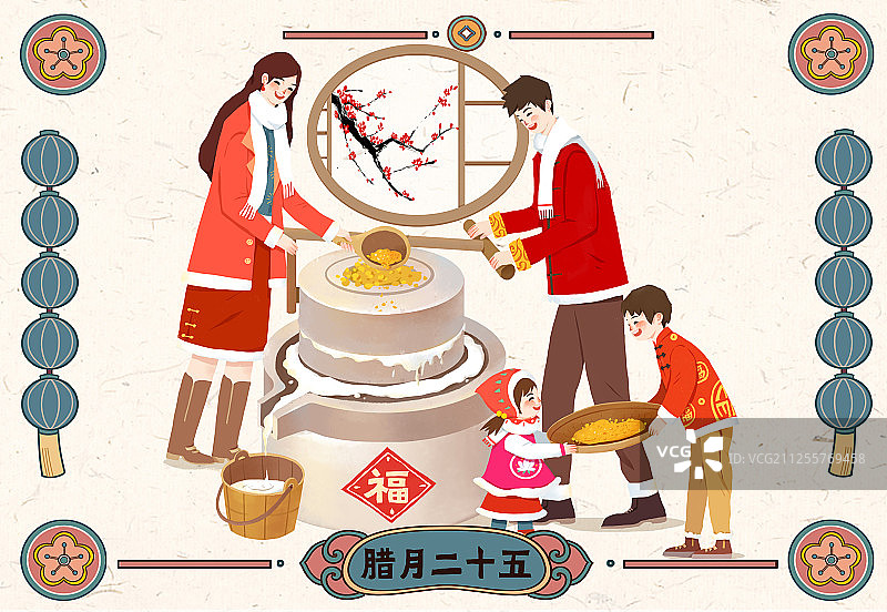 腊月二十五 推磨做豆腐图片素材