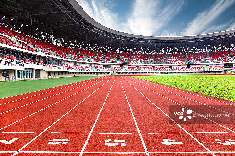 体育馆田径起跑线图片素材