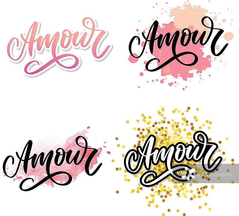 手绘爱情字母图片素材