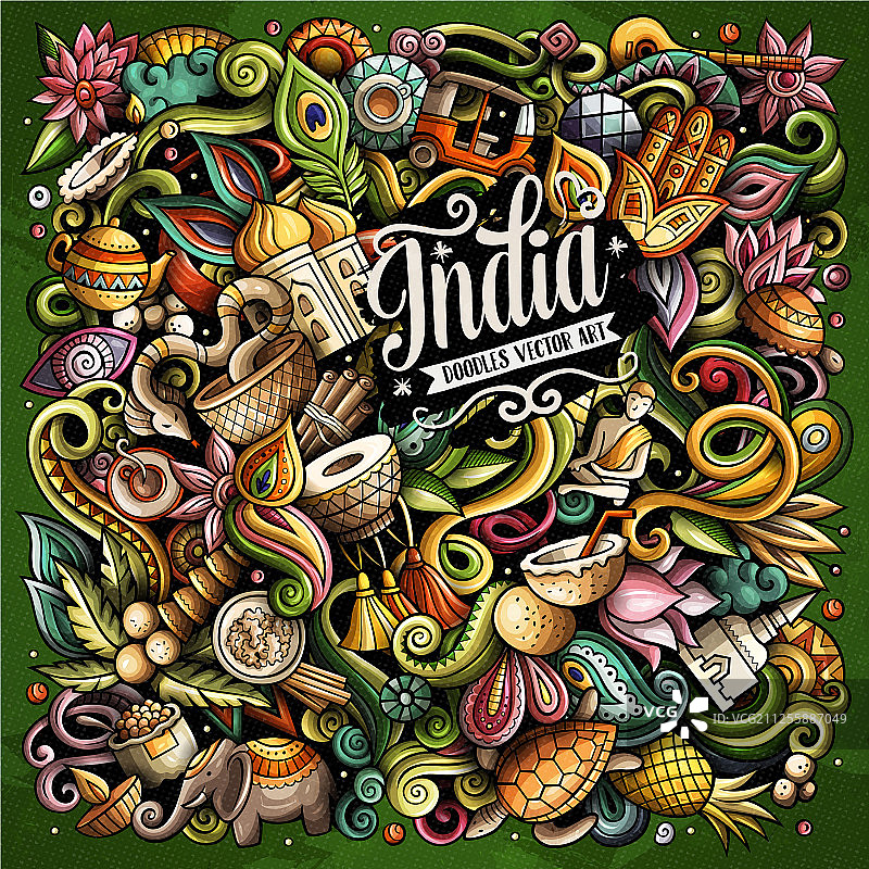 印度手绘涂鸦图片素材