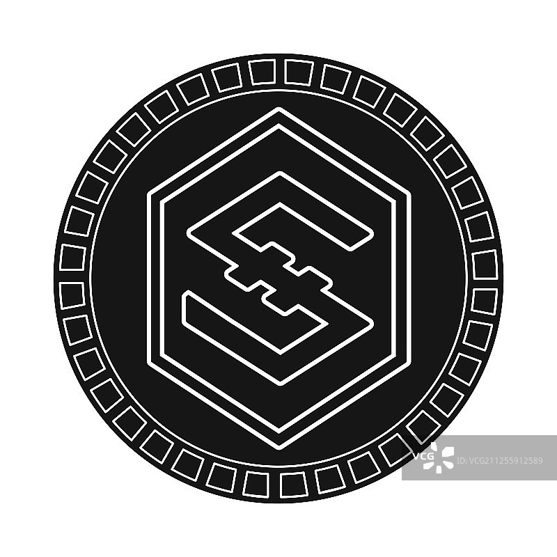 字节币和货币符号设计套装图片素材