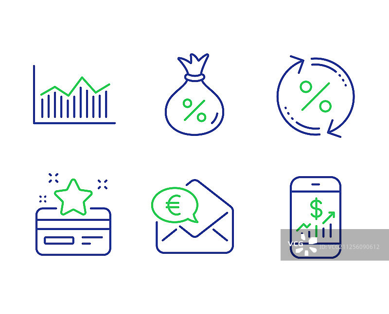 会员卡欧元和贷款百分比图标图片素材