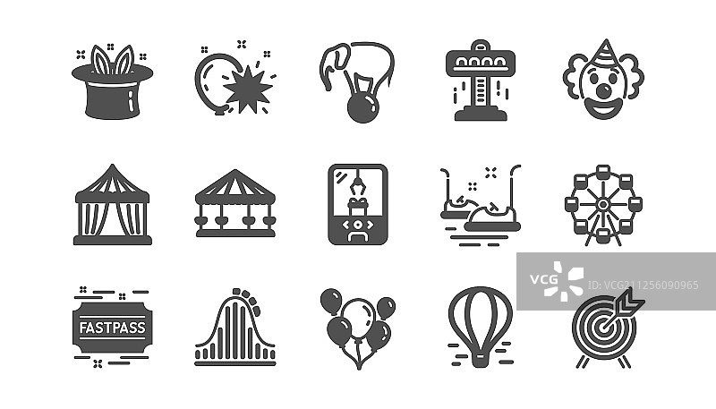 游乐园图标：旋转木马和过山车图片素材