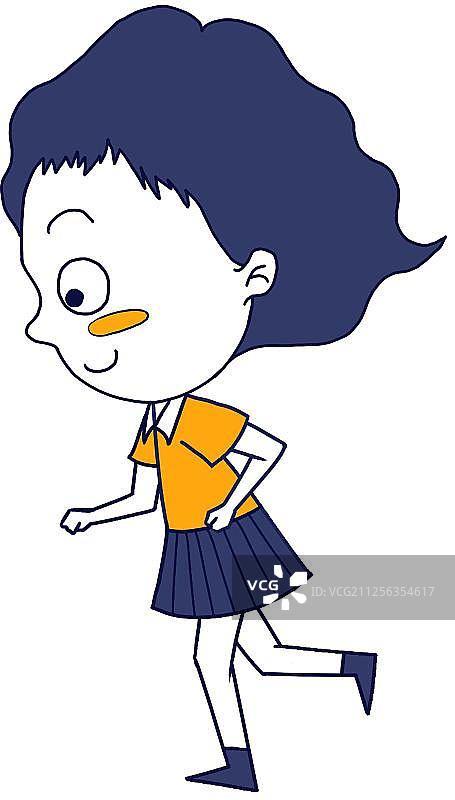 扁平风Q版小人跑步图片素材