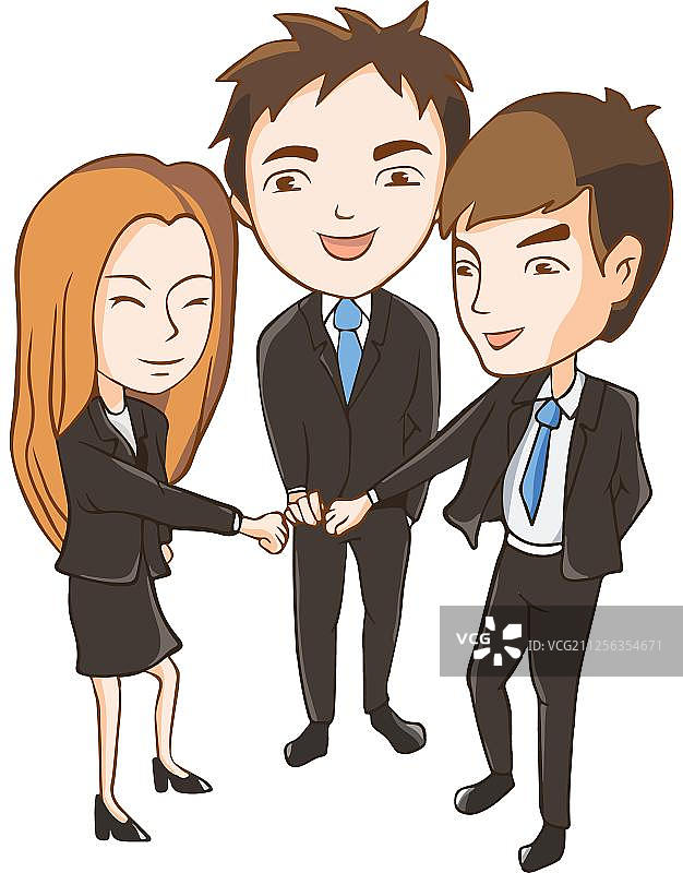 卡通商务团队加油图片素材