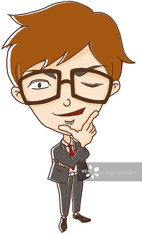 卡通商务人士思考2图片素材