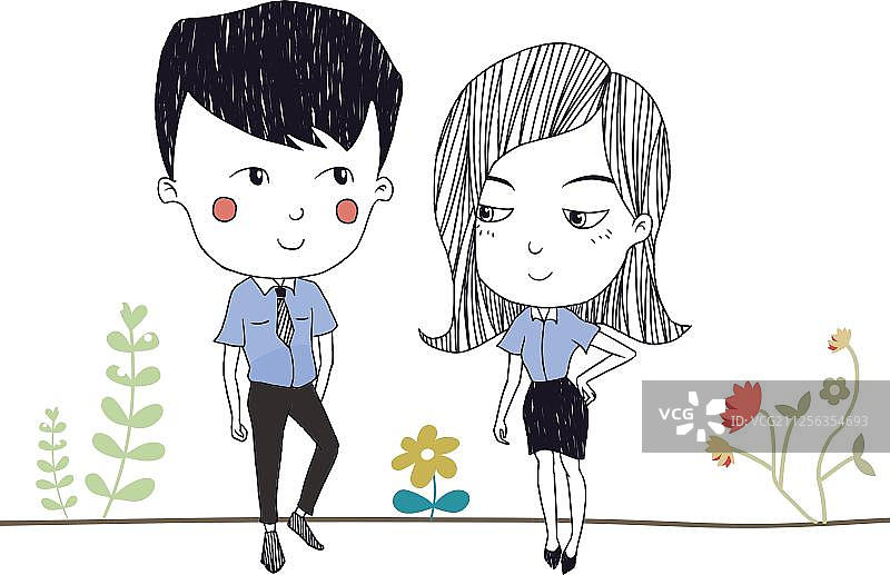 情侣漫画图片素材