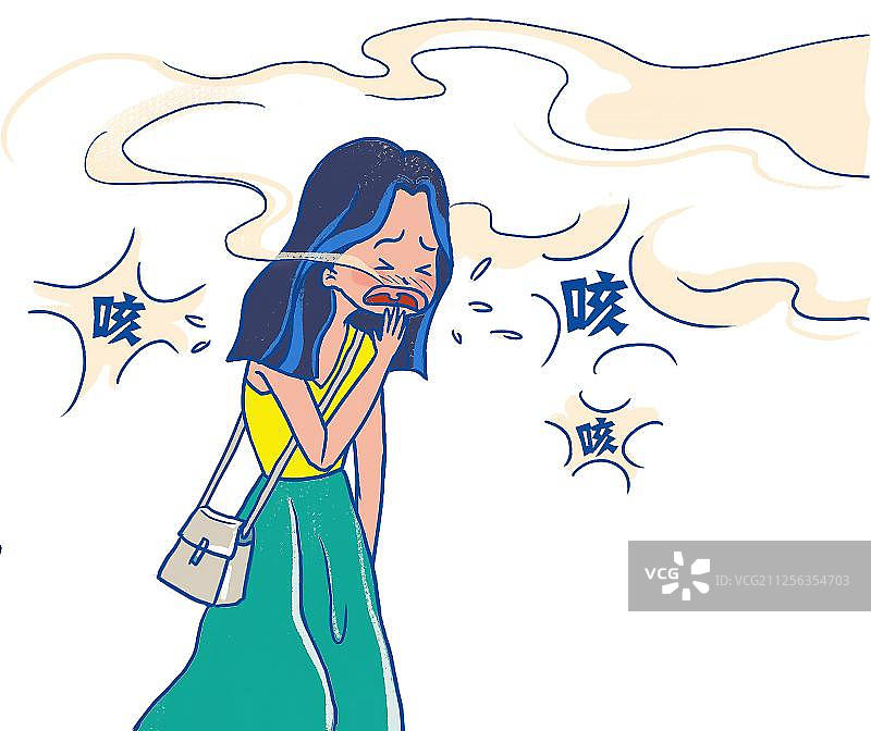 漫画咳嗽图片素材