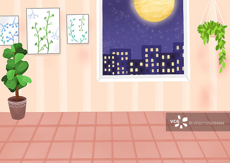 现代家庭装饰装修风格手绘插画图片素材