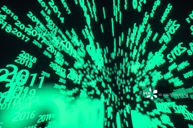 2020与年份时间大数据科技背景 三维渲染图片素材