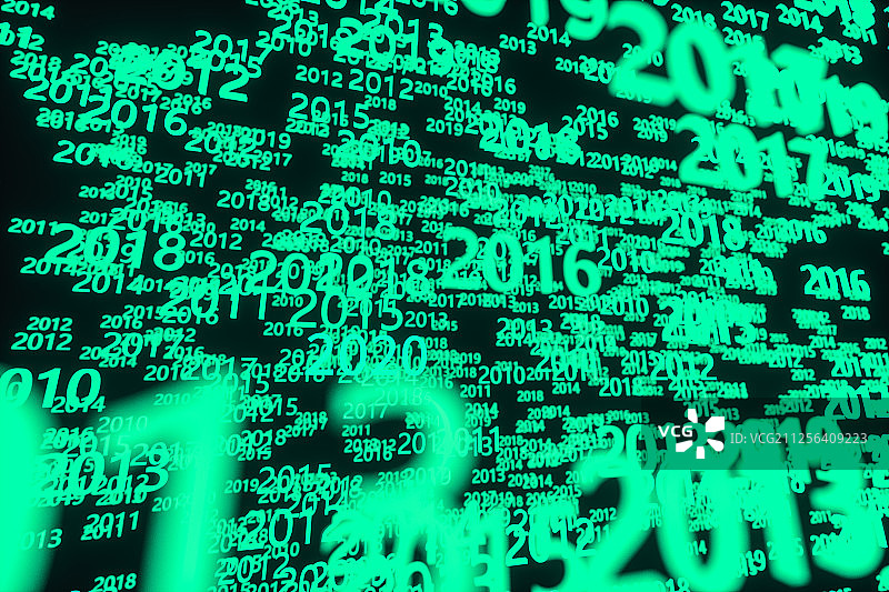 2020与年份时间大数据科技背景 三维渲染图片素材