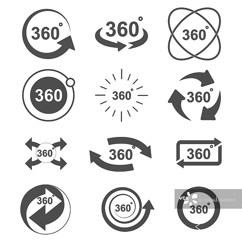 360度角标牌图标集设计图片素材