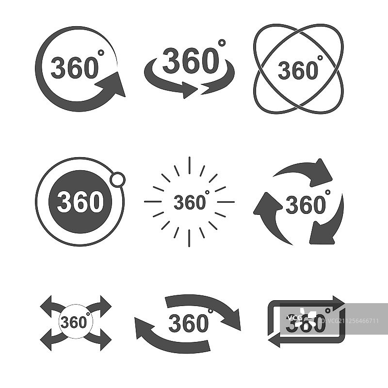 360度角标牌图标集设计图片素材