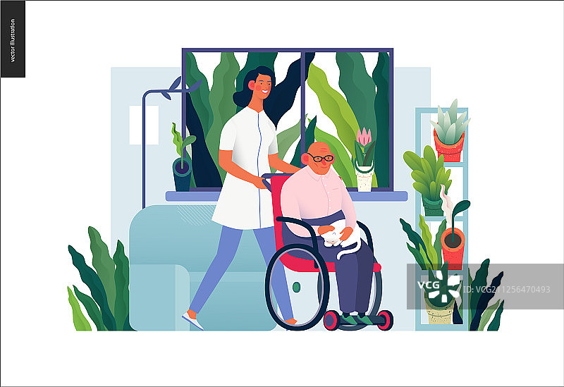 医疗保险模板——老年家庭支持图片素材