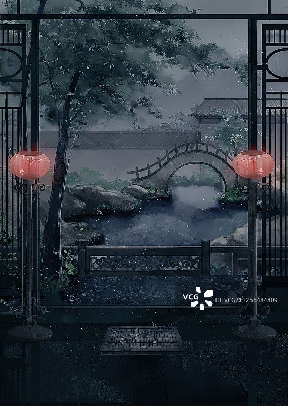 小院子系列-夜晚图片素材