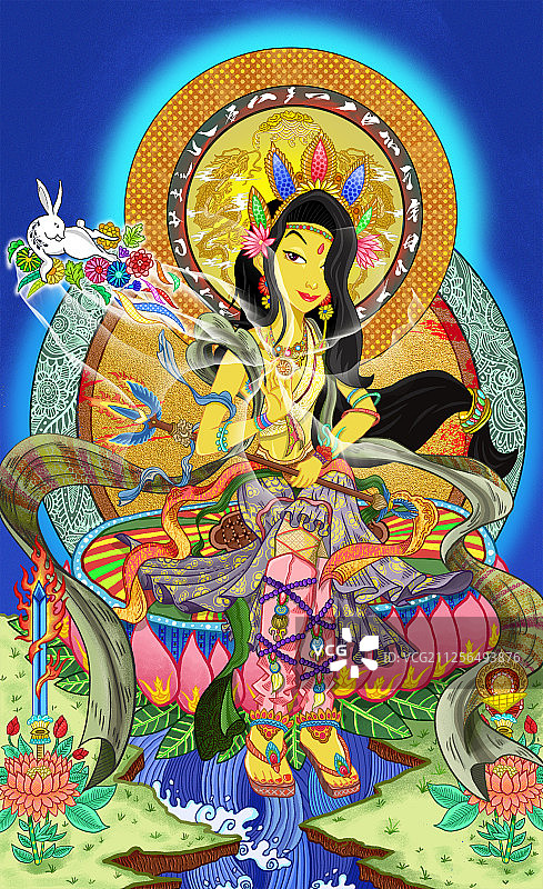 中秋月神图片素材