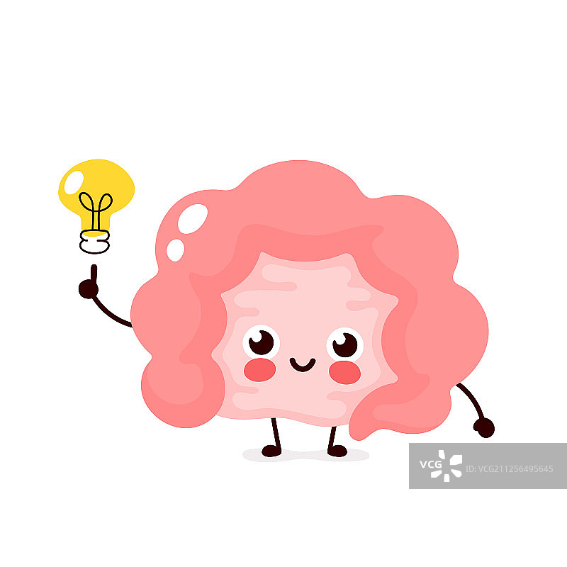 快乐可爱的灯泡肠道图片素材