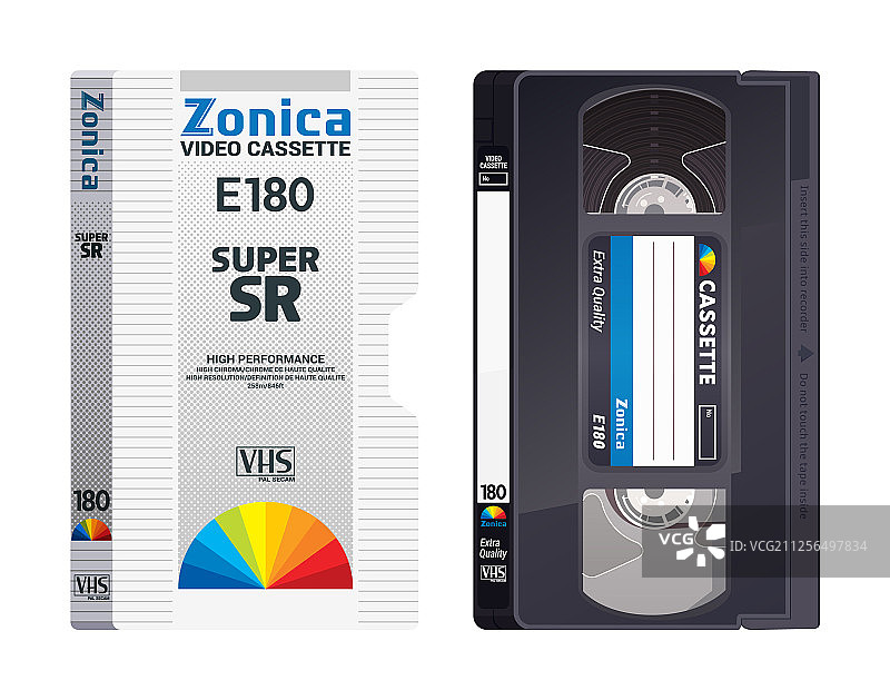 带封面的复古VHS录像带图片素材
