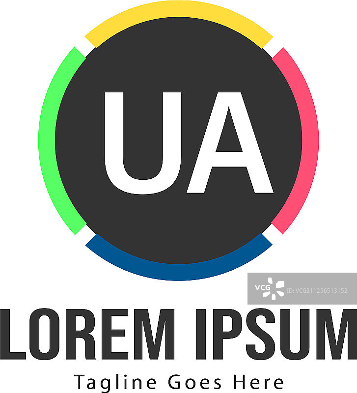 UA字母标志设计创意现代图片素材