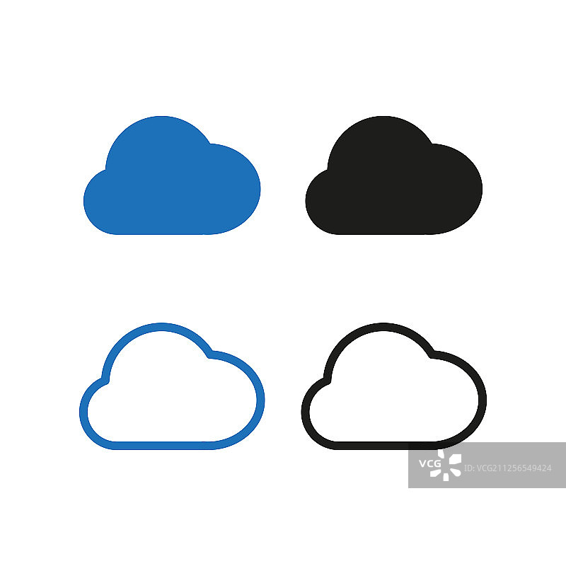云朵图标简约合集图片素材