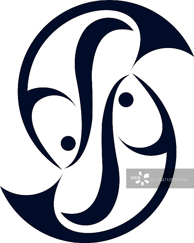 鱼类动物标志模板图片素材