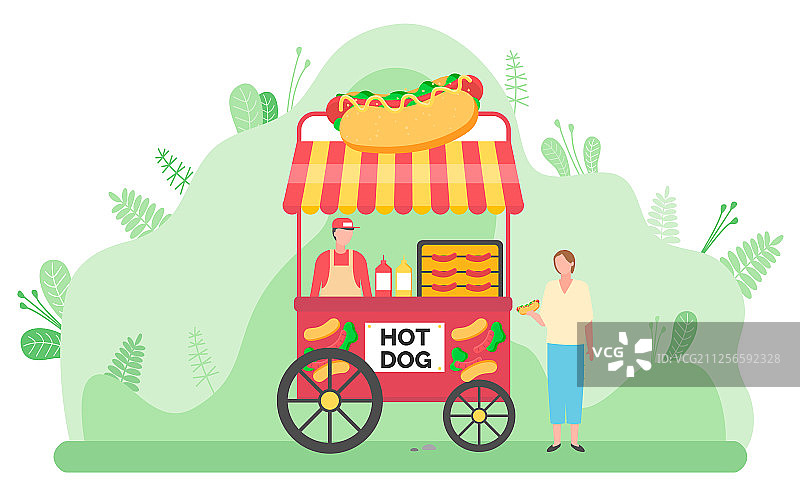 街头热狗售卖车图片素材