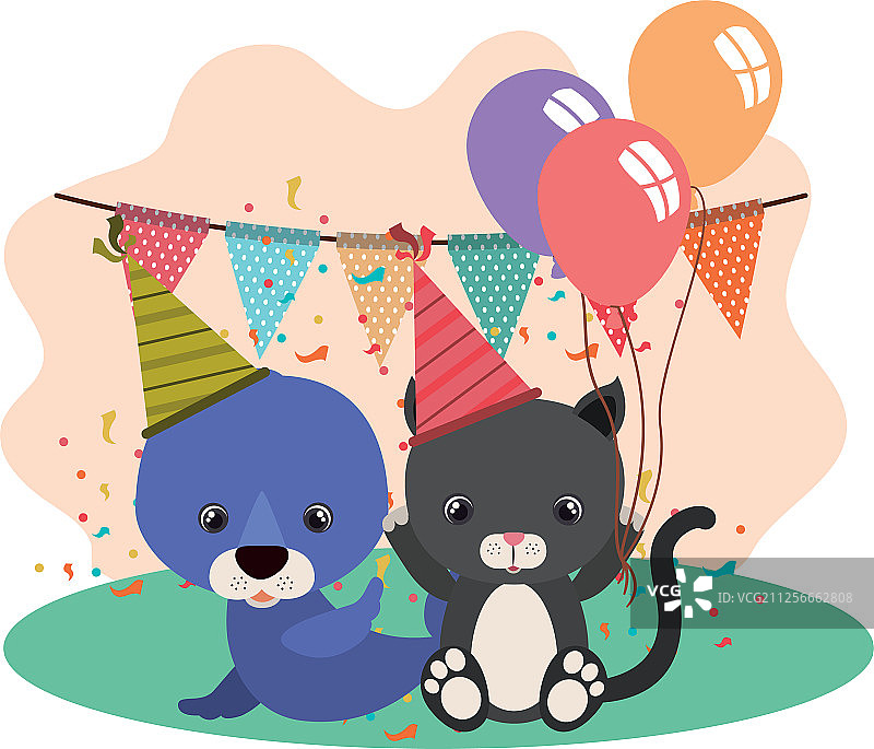 动物主题庆典卡片图片素材