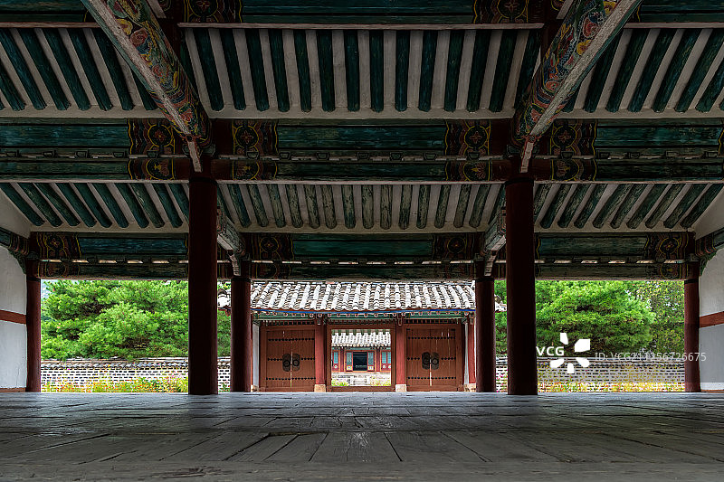 朝鲜开城成均馆大殿建筑结构图片素材