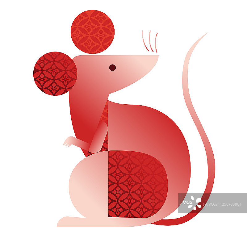 鼠年春节生肖鼠矢量插图图片素材