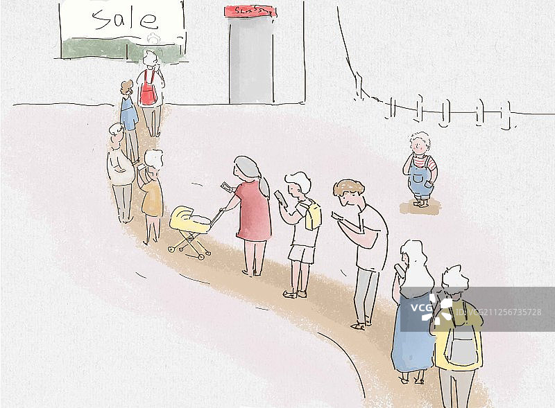 许多人在排队买东西图片素材