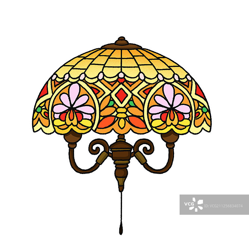 复古老上海风情—老式琉璃壁灯图片素材