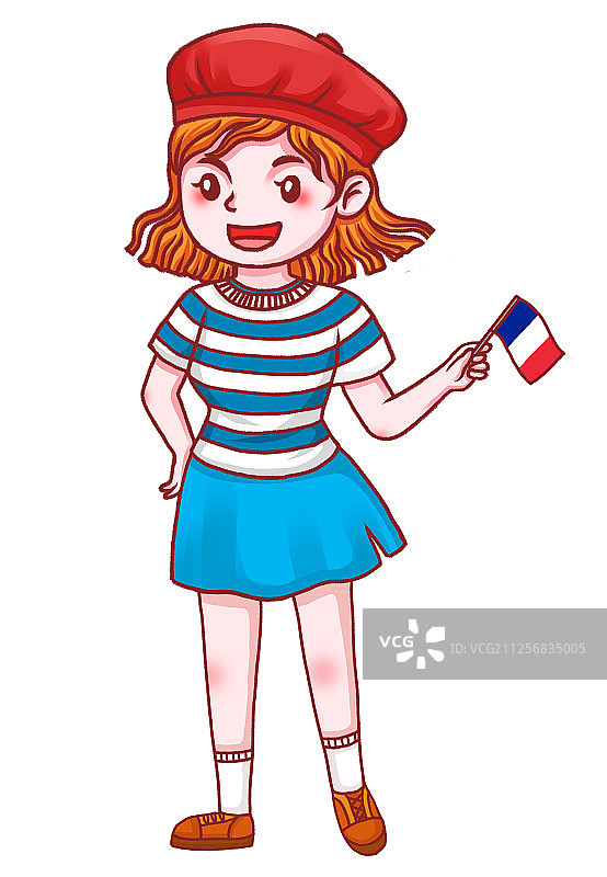 法国巴黎之旅—可爱的导游女孩图片素材