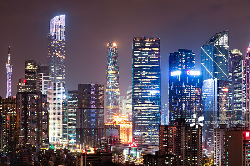 广州城市夜景图片素材