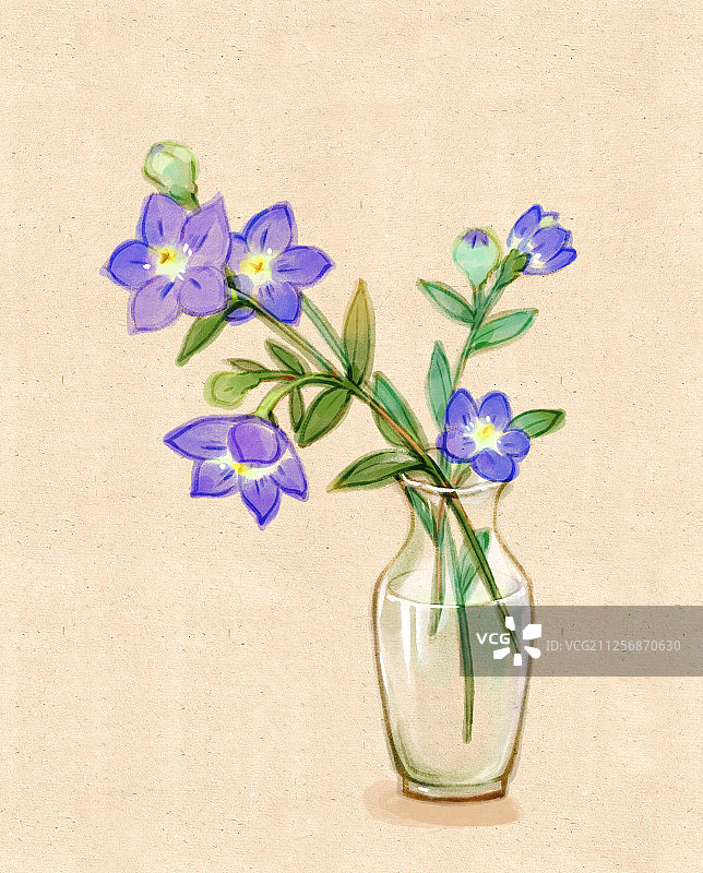 桔梗花水墨画图片素材